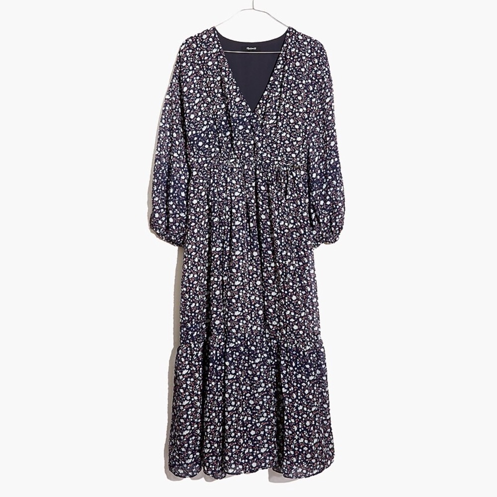 Madewell Tie-Waist Midi Dress in Harvest Vine